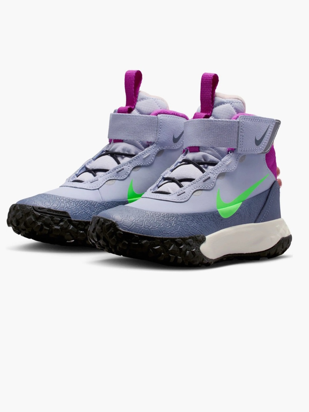 Nike Kids' Mid-Top Sneakers - Lavender with Neon Green Swoosh